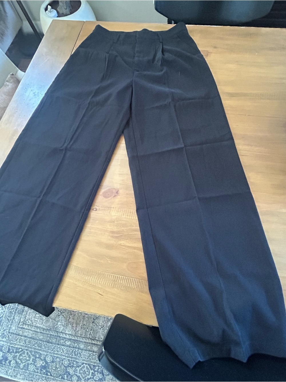 NWT Cider Mid Rise Wide-Leg Pleated Black Trousers for Women - Picture 8 of 15